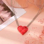 Colliers pour Couples d'Amis Pendentif Coeur Fashion rouge