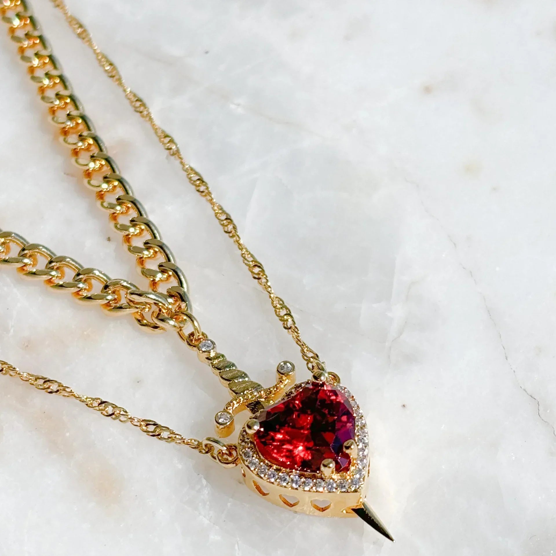 Zwaard en Hart Hanger Ketting voor Koppels