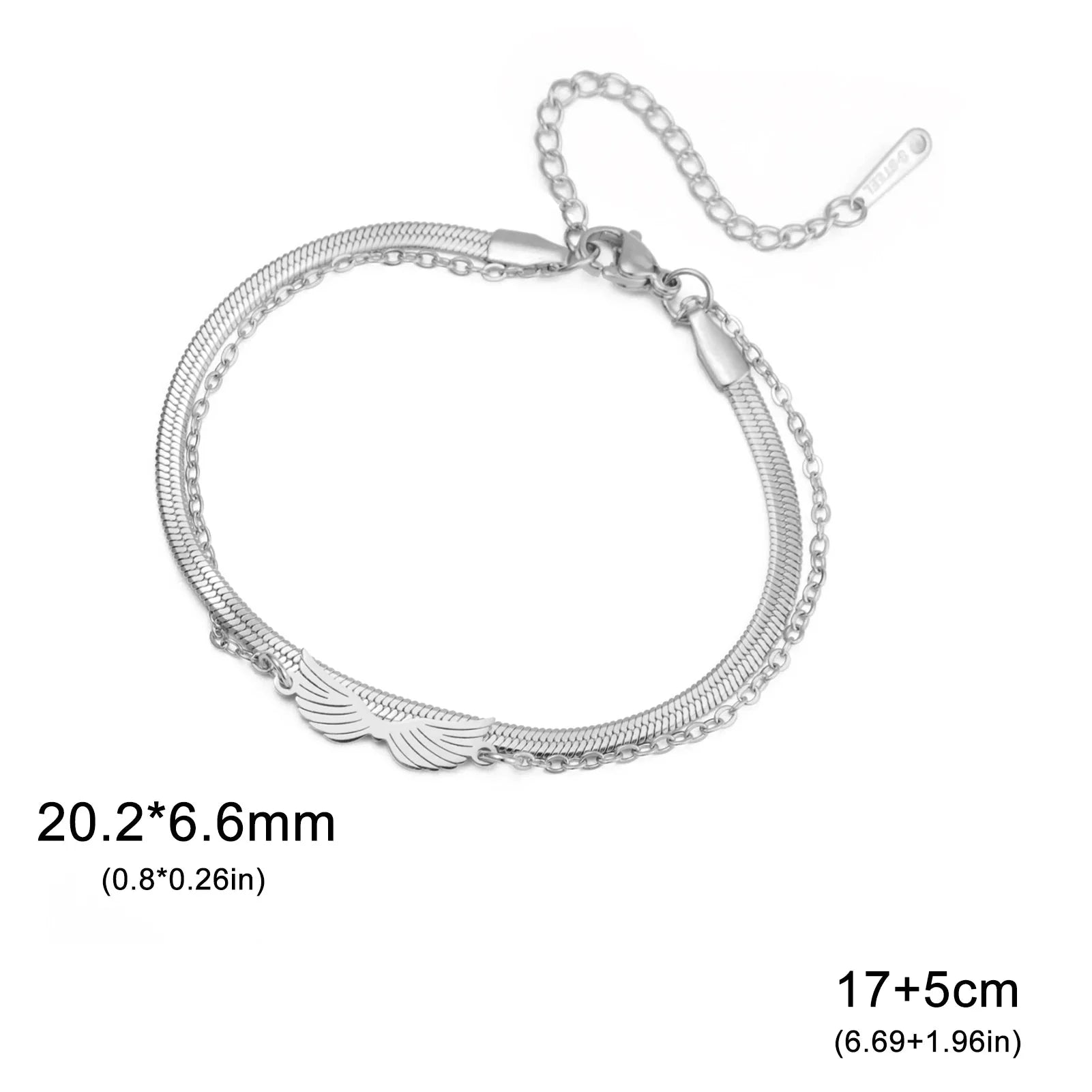 Dubbele engelenvleugels armband