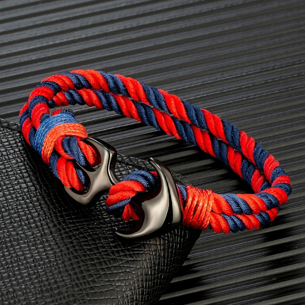 Dubbele ankerarmband rood