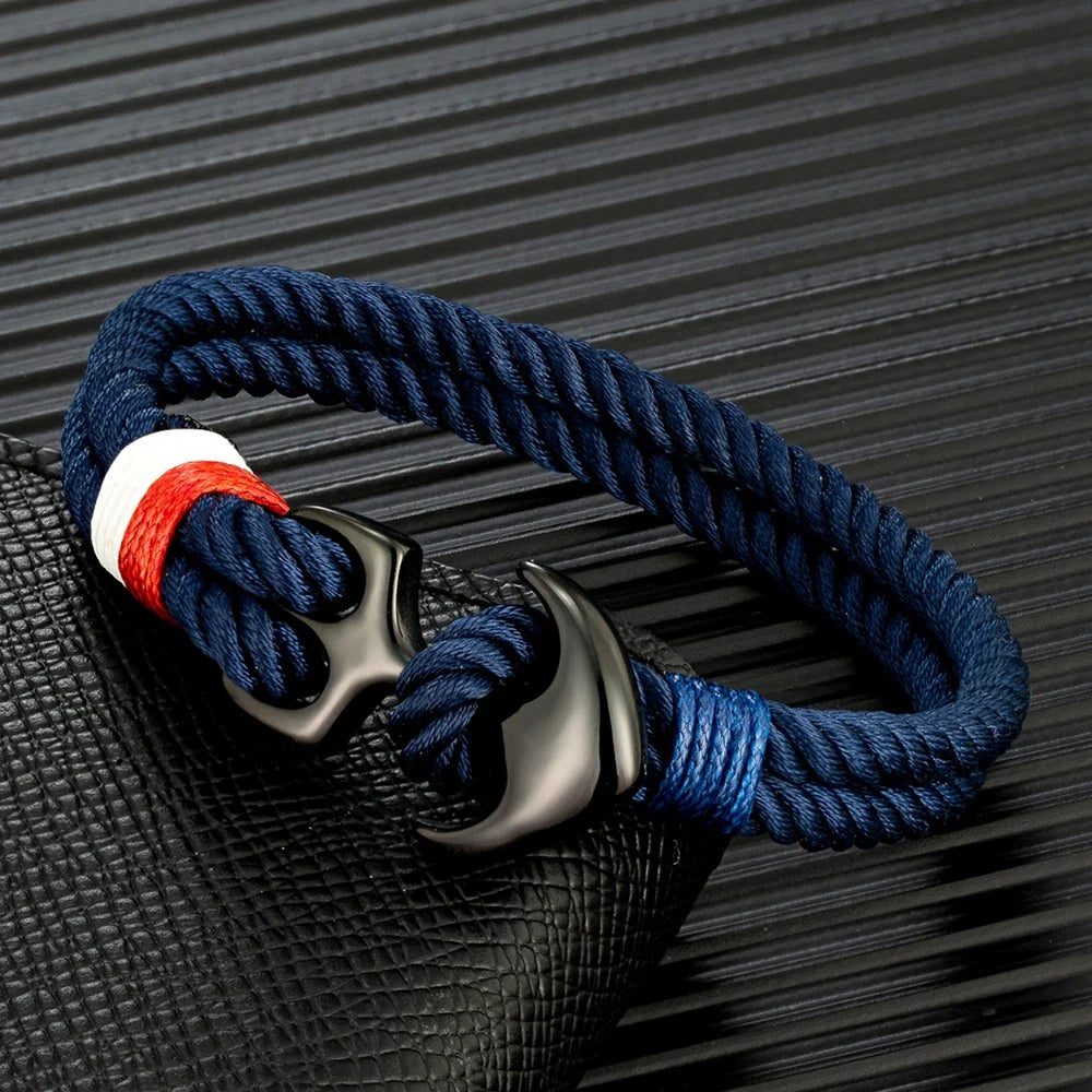 Dubbele ankerarmband blauw