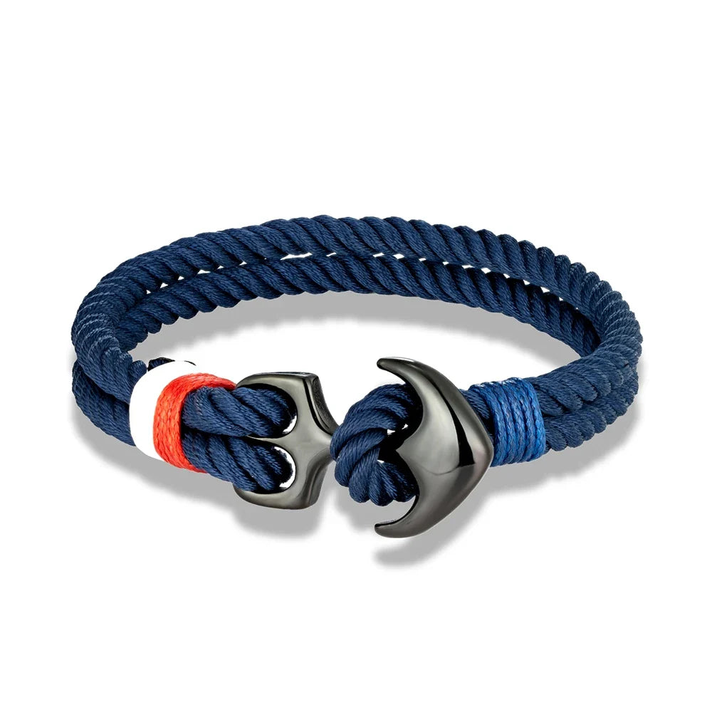 Dubbele ankerarmband blauw