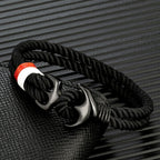 Dubbele ankerarmband zwart