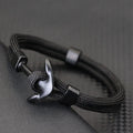 Dubbele ankerarmband zwart zwart