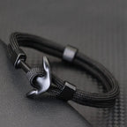 Dubbele ankerarmband zwart zwart