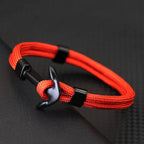 Dubbele ankerarmband zwart oranje