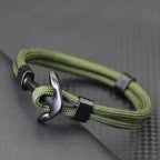 Dubbele ankerarmband zwart groen