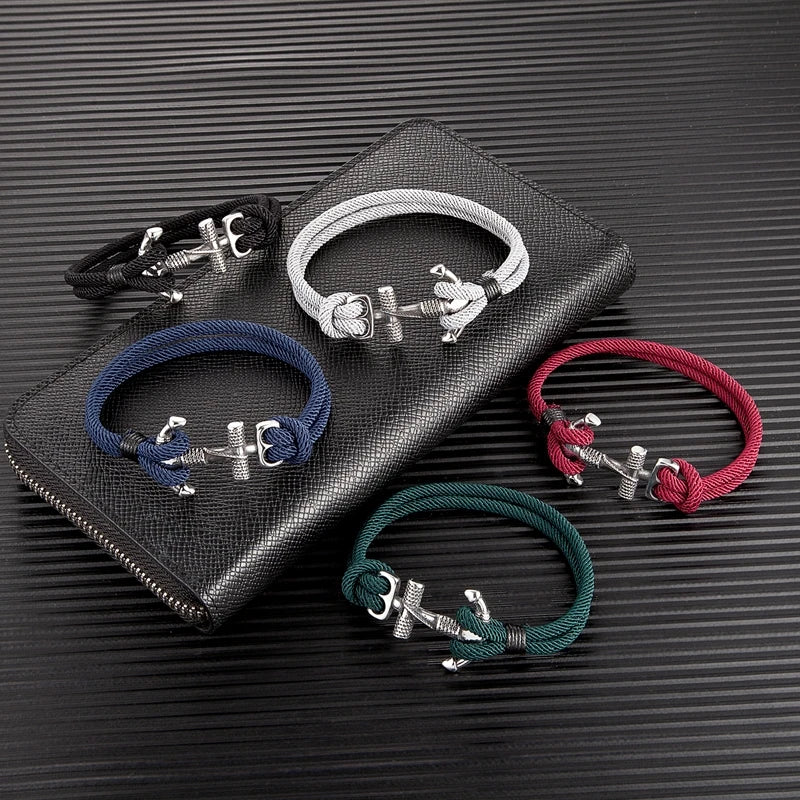 Dubbele anker herenarmband