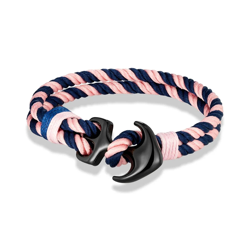 Dubbele ankerarmband roze