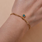 Dubbele vergulde armband met geboortesteen