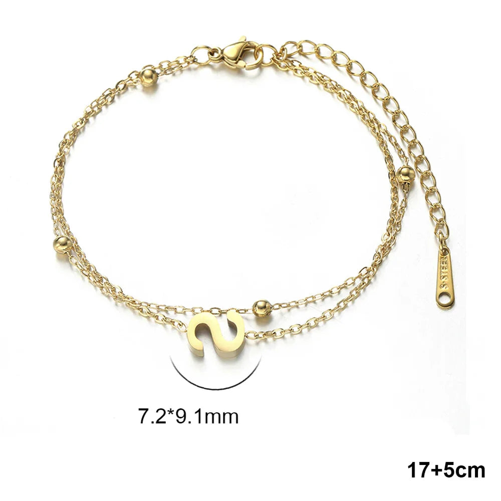Dubbele initiaal armband 