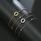 Dubbele initiaal armband goud en zilver  o