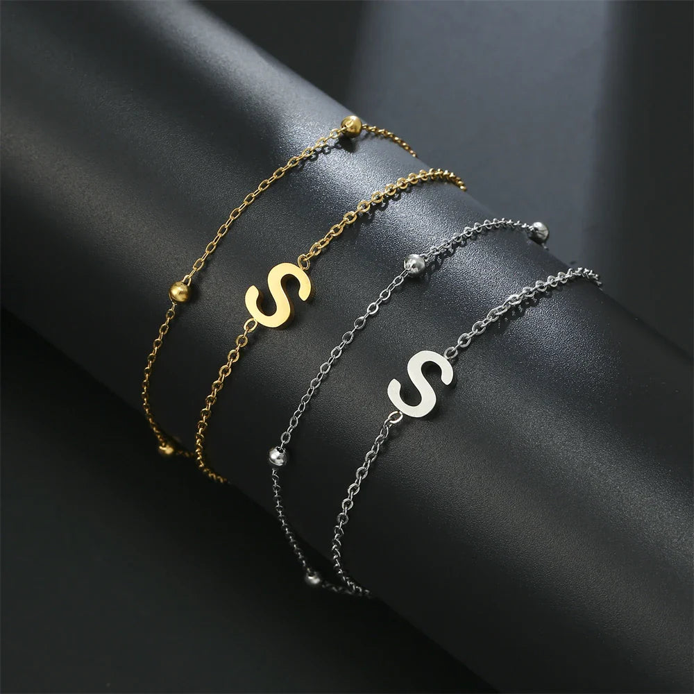 Dubbele initialenarmband - letter 