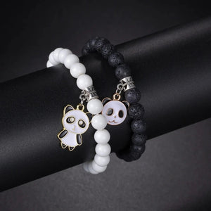 Duo de Bracelets Panda Blanc Et Noir