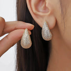 Elégantes Boucles d'Oreilles Clou Goutte d'Eau or