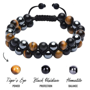 Gourmette Oeil de Tigre Bracelet Cordons & Pierres