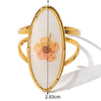 Grande Bague Anneau  Fleur dans Cadre Transparent