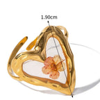 Grande Bague Anneau  Fleur dans Cadre Transparent