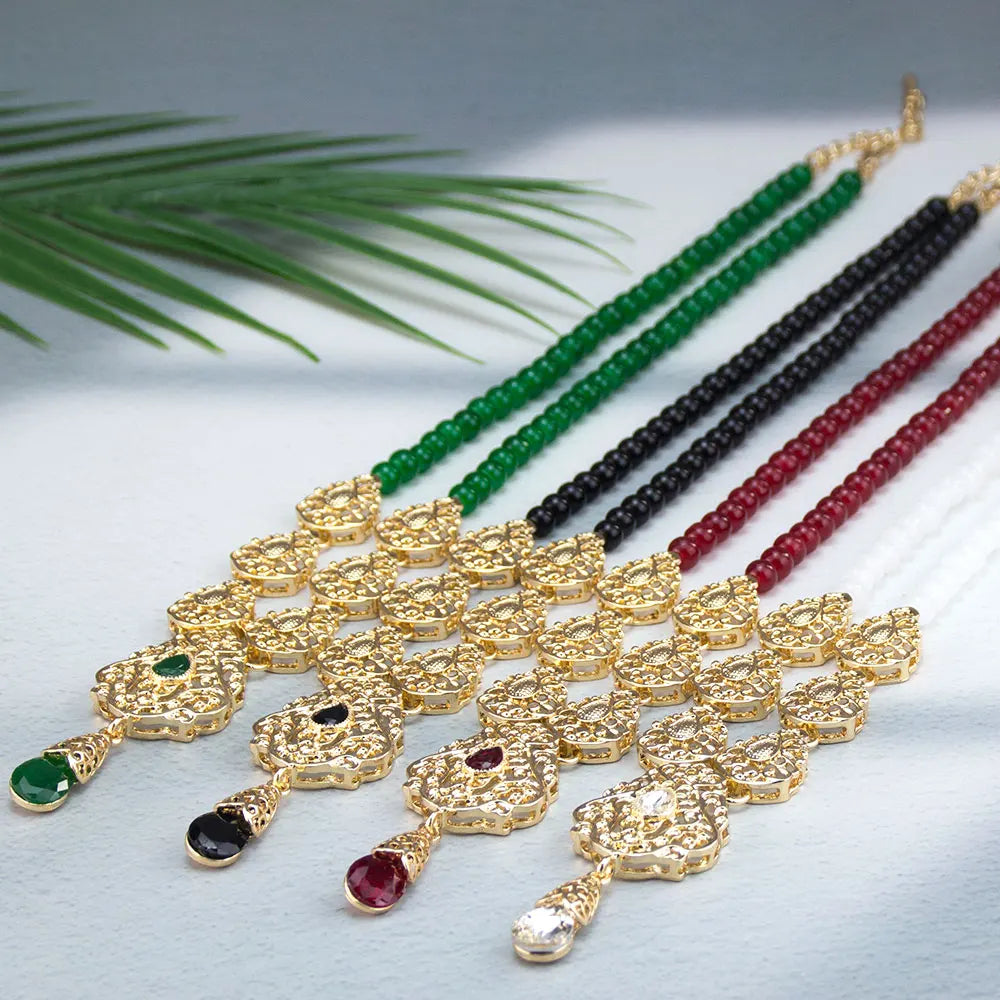 Lange ketting met traditionele zwarte Arabische huwelijkshanger