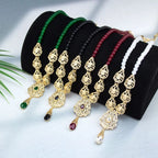 Lange ketting met traditionele witte Arabische huwelijkshanger