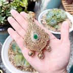 Lange ketting met traditionele hanger voor Arabische bruiloft groen