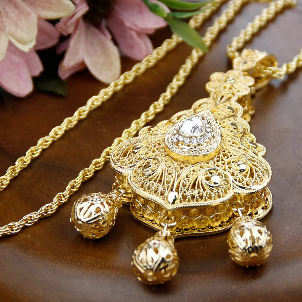 Lange ketting met traditionele hanger voor Arabische bruiloft wit