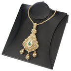 Lange ketting met traditionele hanger voor Arabische bruiloft groen