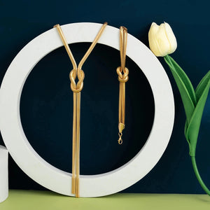 Lange Halsketting Met Halslijn & Zijn Knoop Armband 