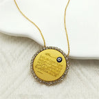 Lange ketting voor dames met Arabische islamitische moslim amulethanger Ayatul Kursi