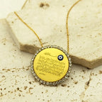 Lange ketting voor dames met Arabische islamitische moslim amulethanger Ayatul Kursi