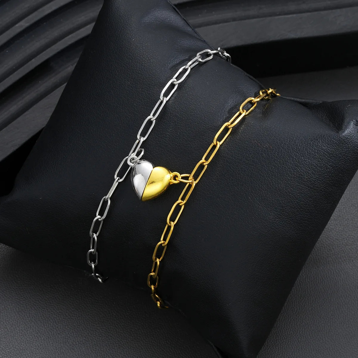 Lot de 2 Bracelets Demi-Coeur pour Couple