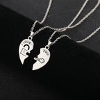Lot de 2 Colliers avec Pendentifs Demi-Coeur "I Love You" pour Couple d'Amoureux