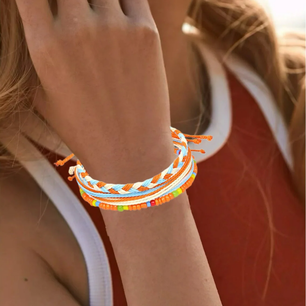 Set van 3 kleurrijke waterdichte Braziliaanse armbanden oranje
