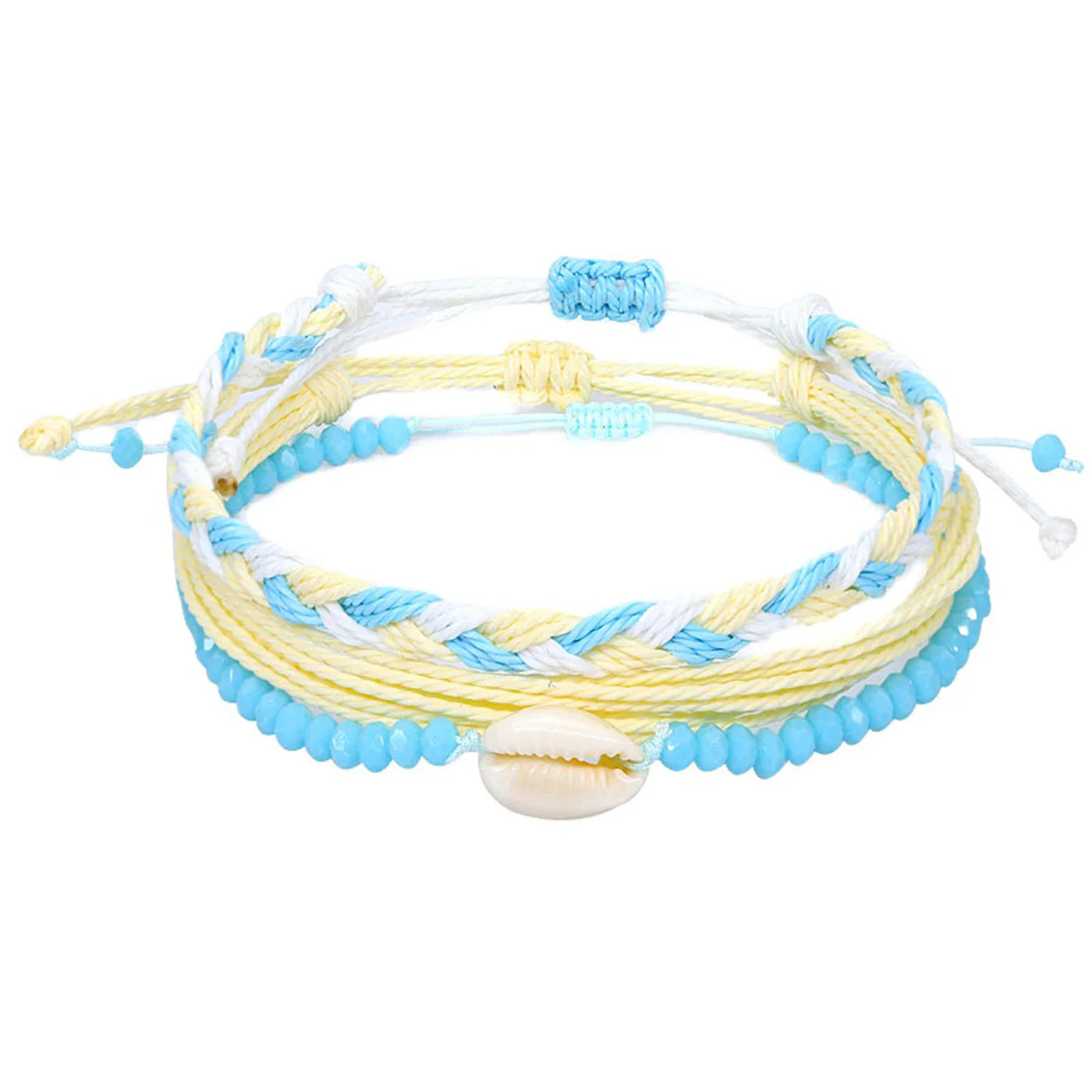 Set van 3 kleurrijke waterdichte Braziliaanse armbanden geel