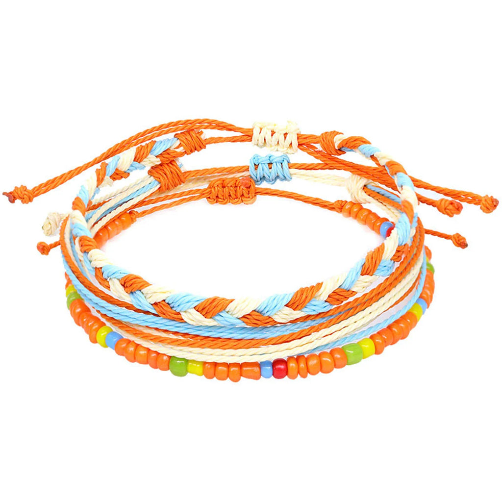 Set van 3 kleurrijke waterdichte Braziliaanse armbanden oranje