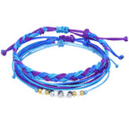 Set van 3 kleurrijke waterdichte Braziliaanse armbanden paars