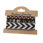 Set van 3 Braziliaanse armbanden in etnische stijl, handgemaakt, blauw en grijs