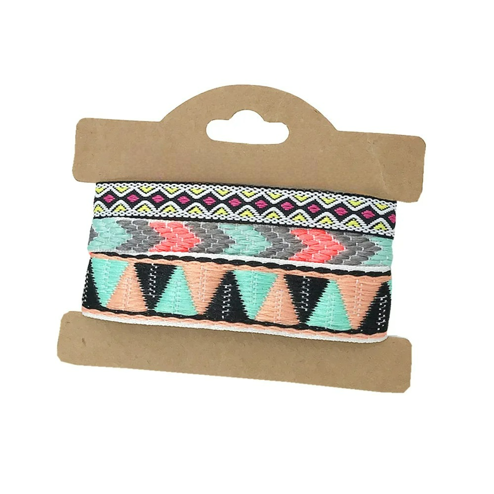 Set van 3 Braziliaanse armbanden in etnische stijl, handgemaakt, zwart en groen