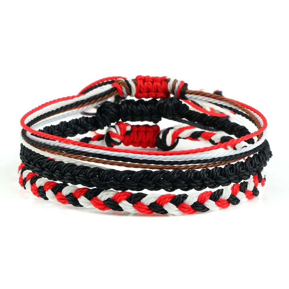 Set van 3 gevlochten Braziliaanse armbanden in meerdere kleuren 