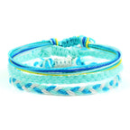 Set van 3 gevlochten, waterdichte Braziliaanse armbanden blauw