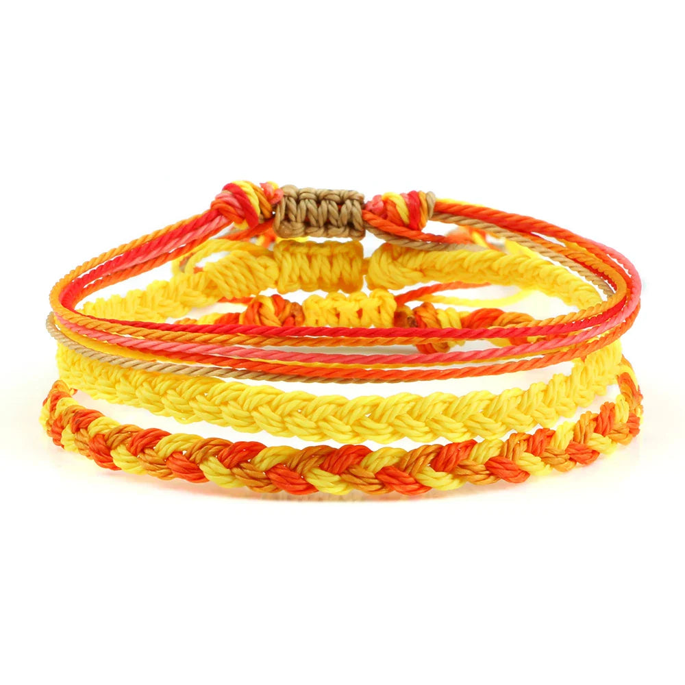 Set van 3 gevlochten Braziliaanse armbanden in meerdere kleuren 