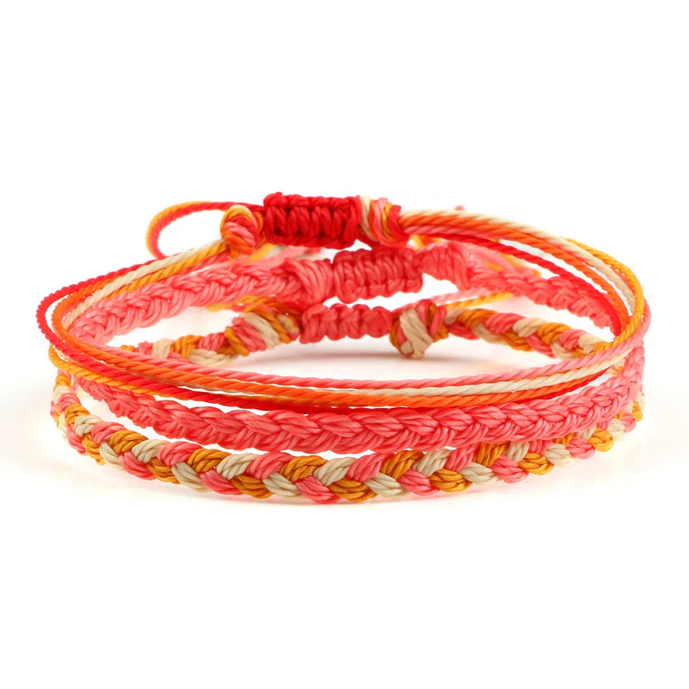 Set van 3 gevlochten, waterdichte Braziliaanse armbanden oranje