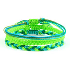 Set van 3 gevlochten, waterdichte Braziliaanse armbanden groen 