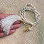 Misbaha 99 kralen - Islamitische gebedsketting met beige pompon