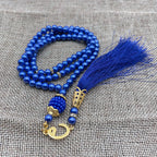 Misbaha 99 kralen - Islamitische gebedsketting met blauwe pompon