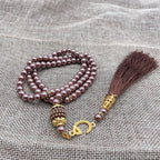 Misbaha 99 kralen - Islamitische gebedsketting met bruine pompon