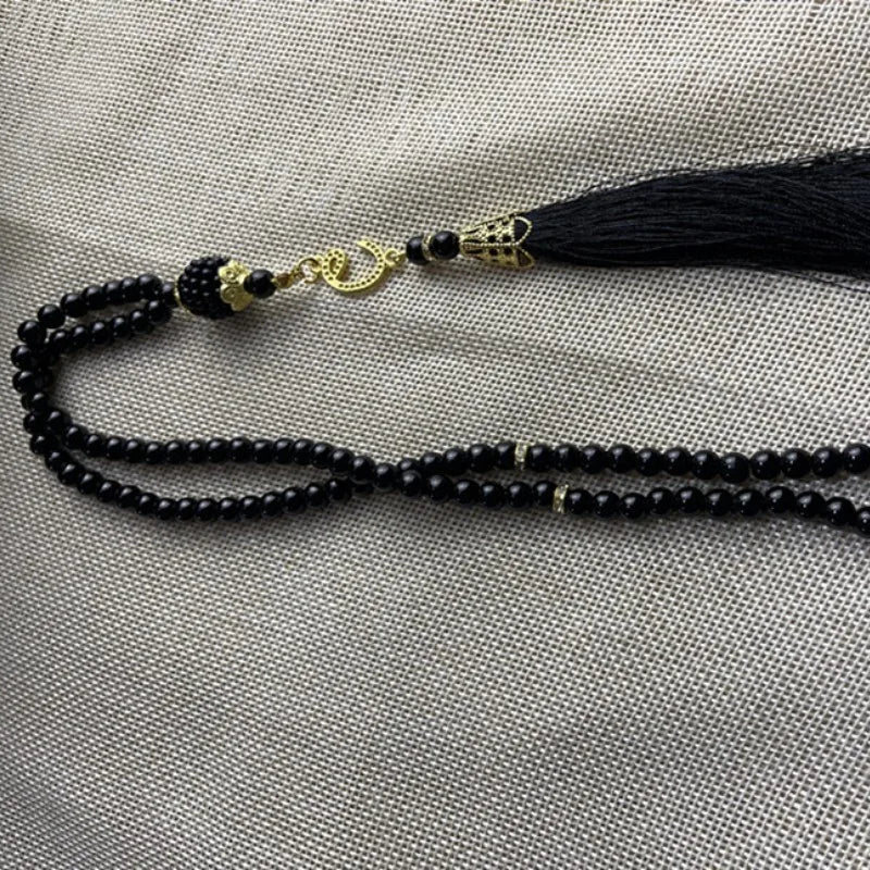 Misbaha 99 kralen - Islamitische gebedsketting met zwarte pompon