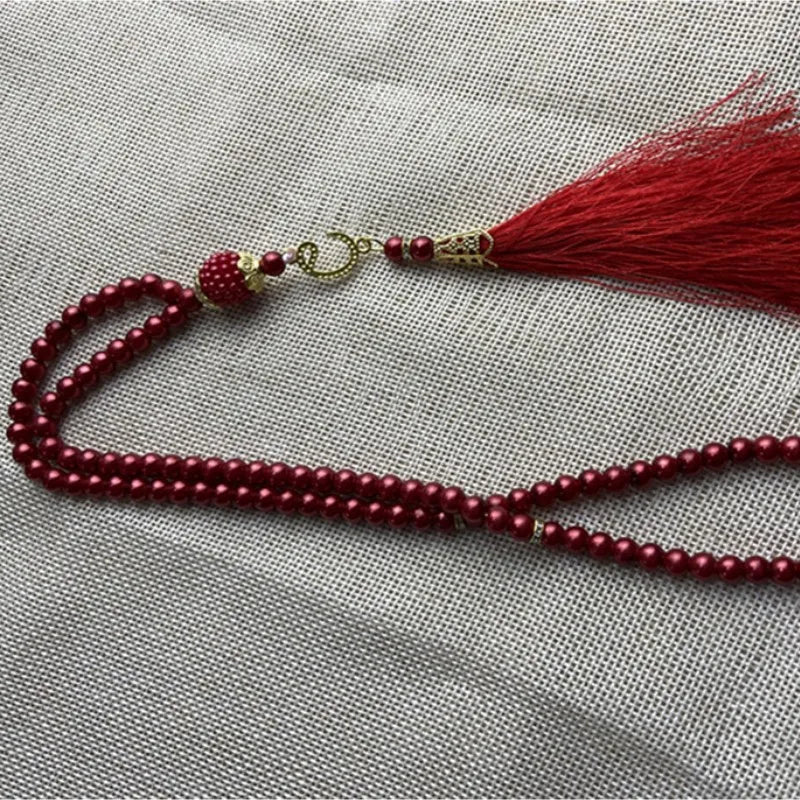 Misbaha 99 kralen - Islamitische gebedsketting met rode pompon