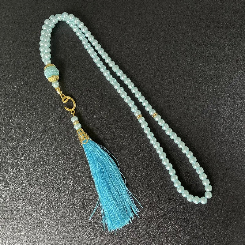 Misbaha 99 kralen - Islamitische gebedsketting met turquoise pompon
