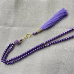 Misbaha 99 kralen - Islamitische gebedsketting met paarse pompon